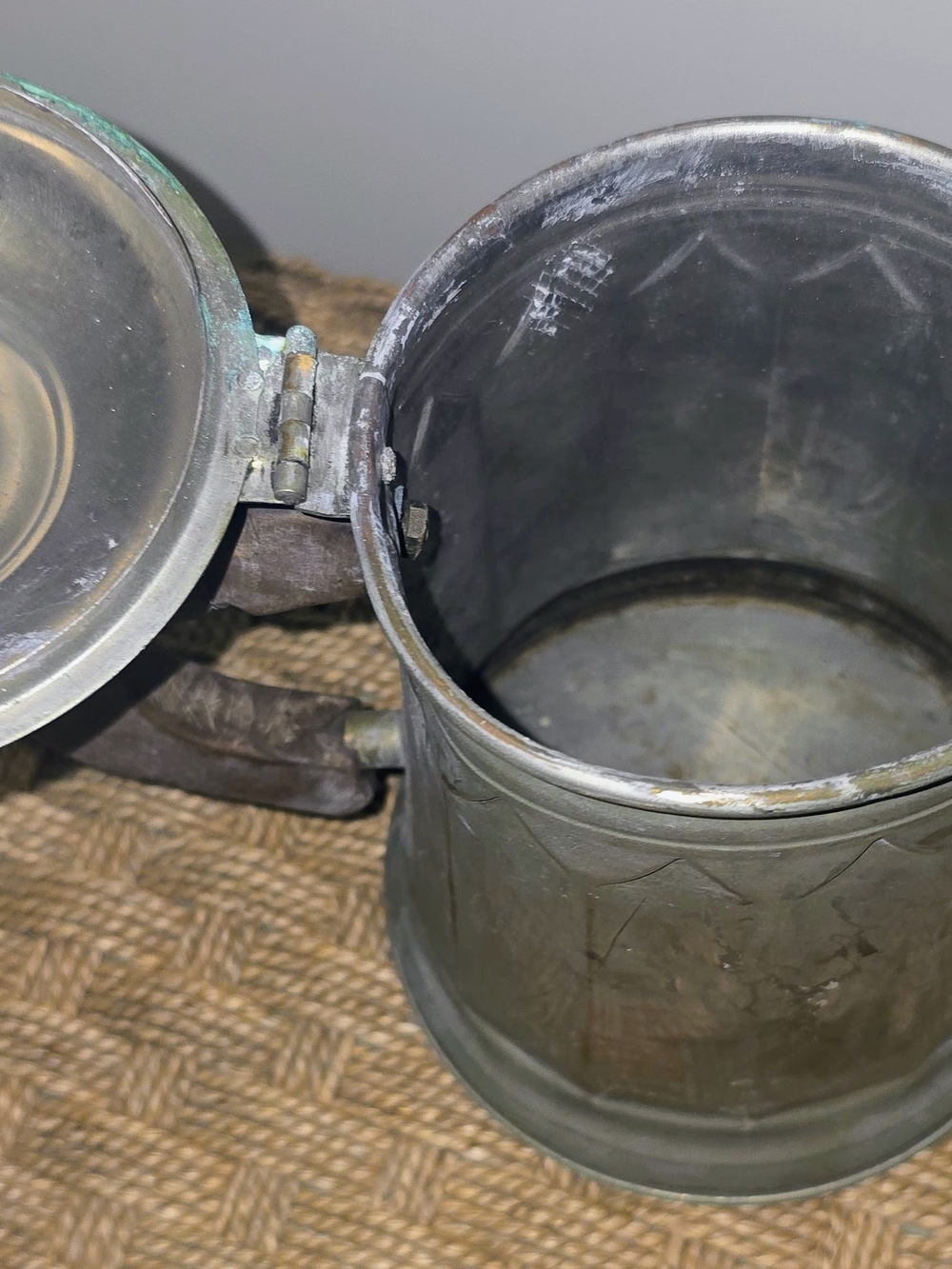 Vintage Metal Coffee Pot - Gray Metal Finish - Picture 5 of 7